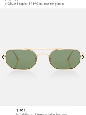 KHAITE x Oliver Peoples Gold Frame Sunglasses with Green Lenses